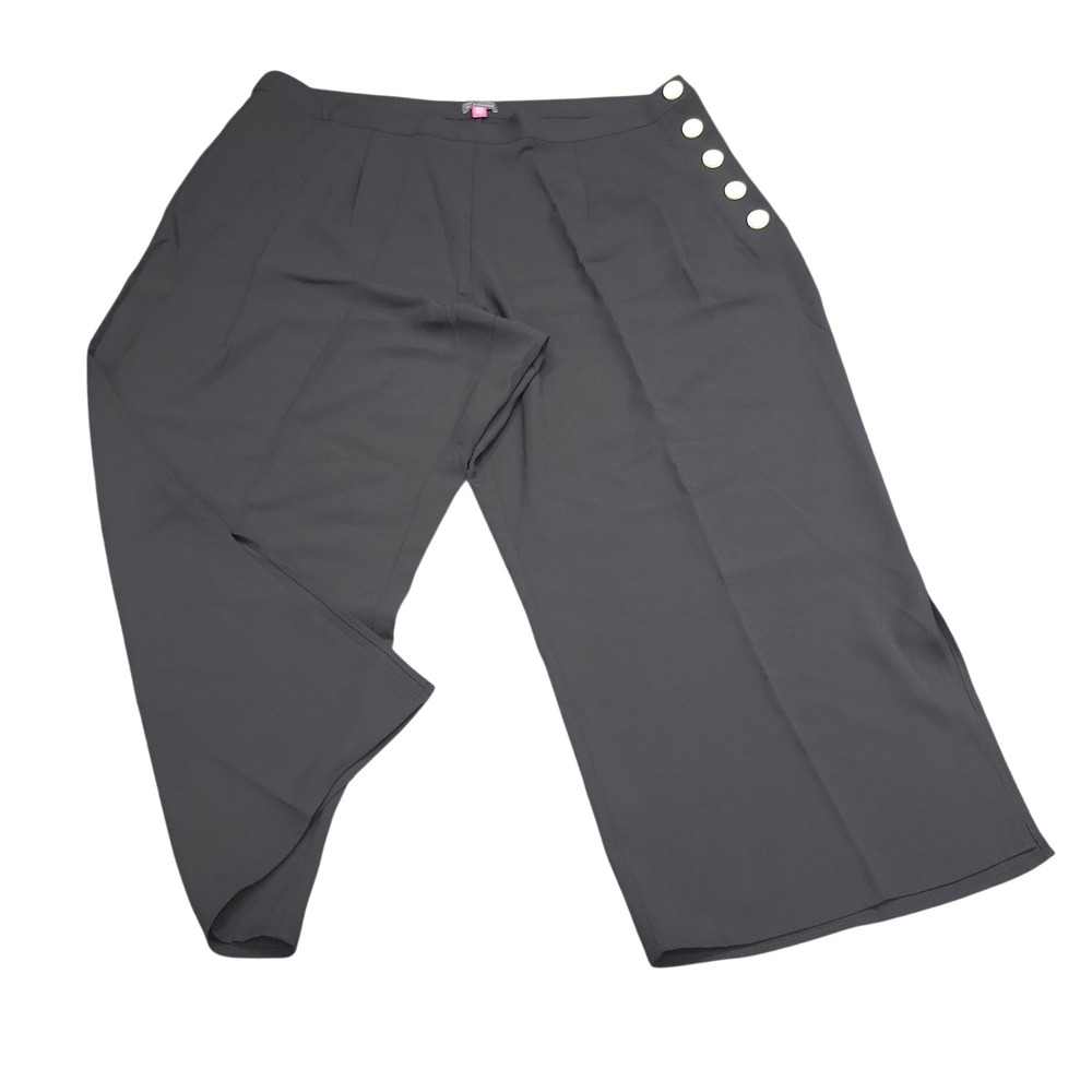Vince Camuto Womens Dressy Pants with Buttons Detail Black Plus Size 20W